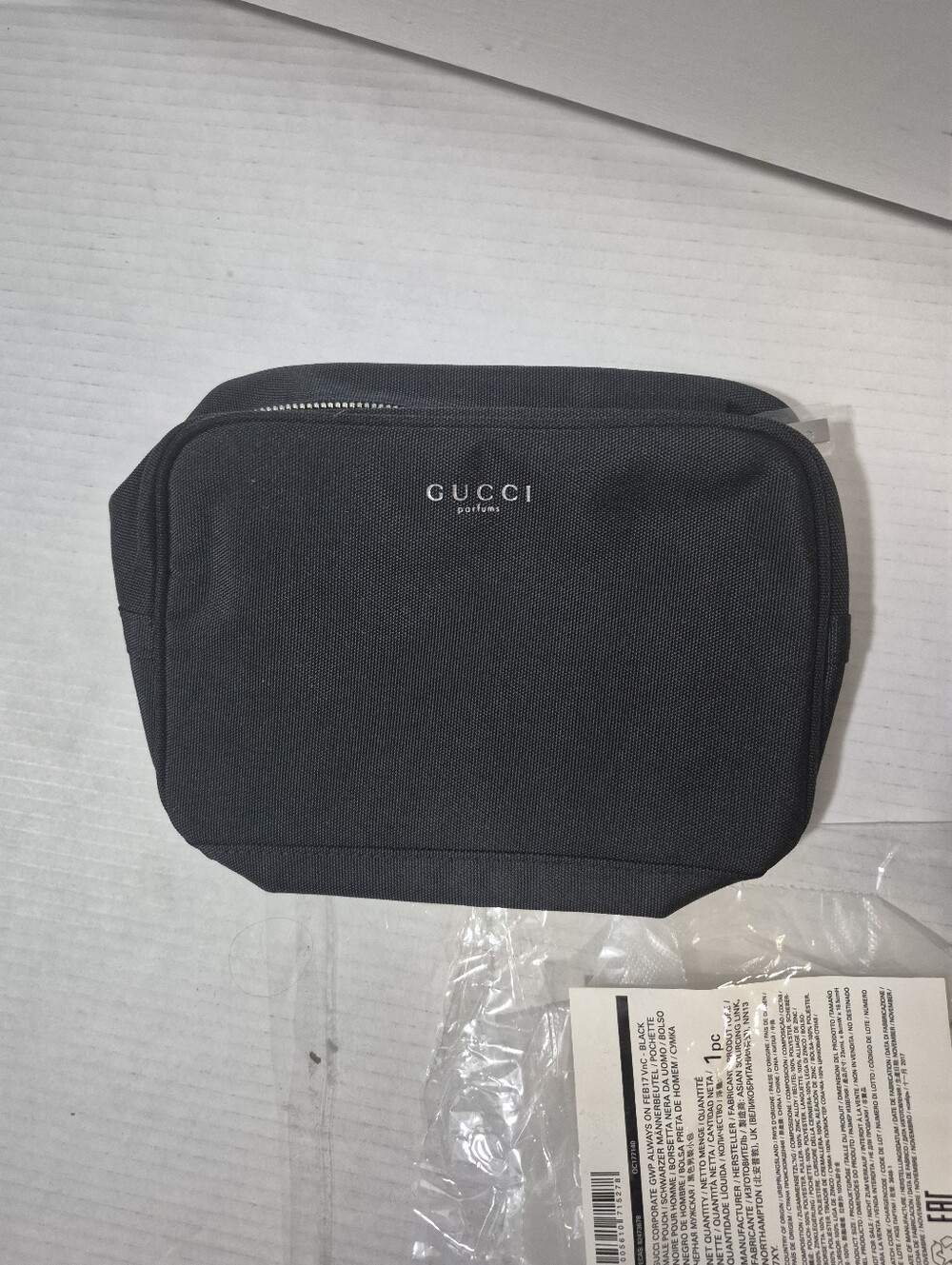 NWT Gucci Black Canvas Men's Toiletry Pouch